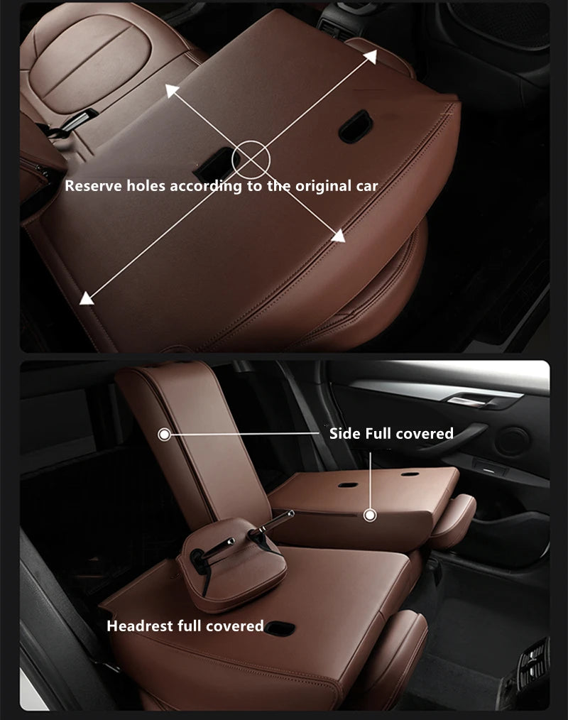 Custom Fit Leather Car Seat Covers for BMW X7 (7 Seats, 3 Rows)