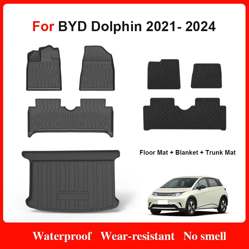 Custom Fit TPE Floor Mats for BYD Dolphin (2021–2024, Left-Hand Drive)