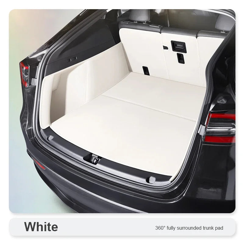 Tesla Model Y Custom Trunk Mat Leather Cargo Liner Carpet