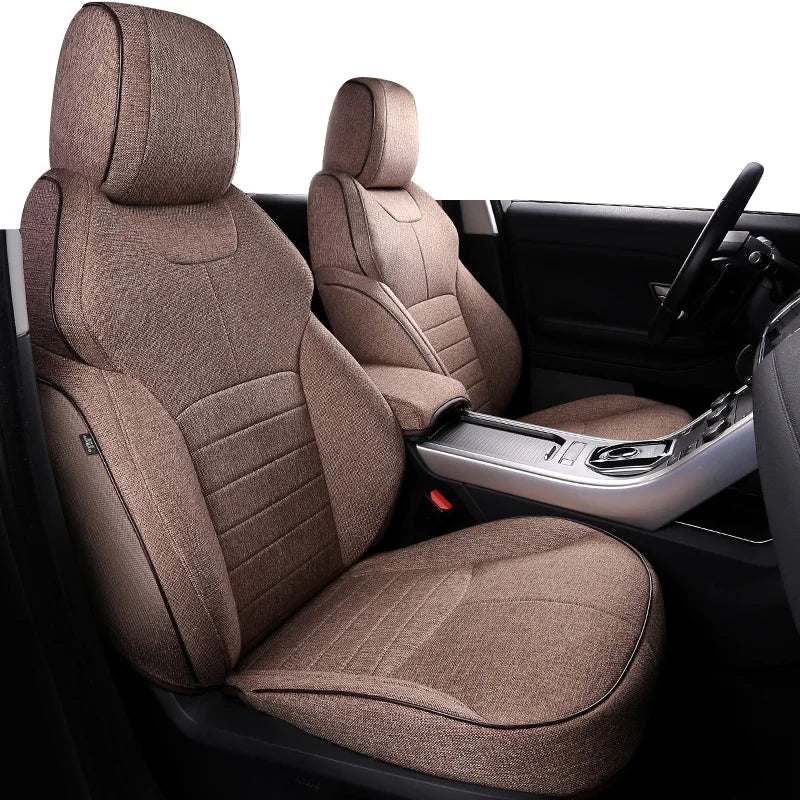Custom Fit Flax Linen Car Seat Covers for Range Rover 2000