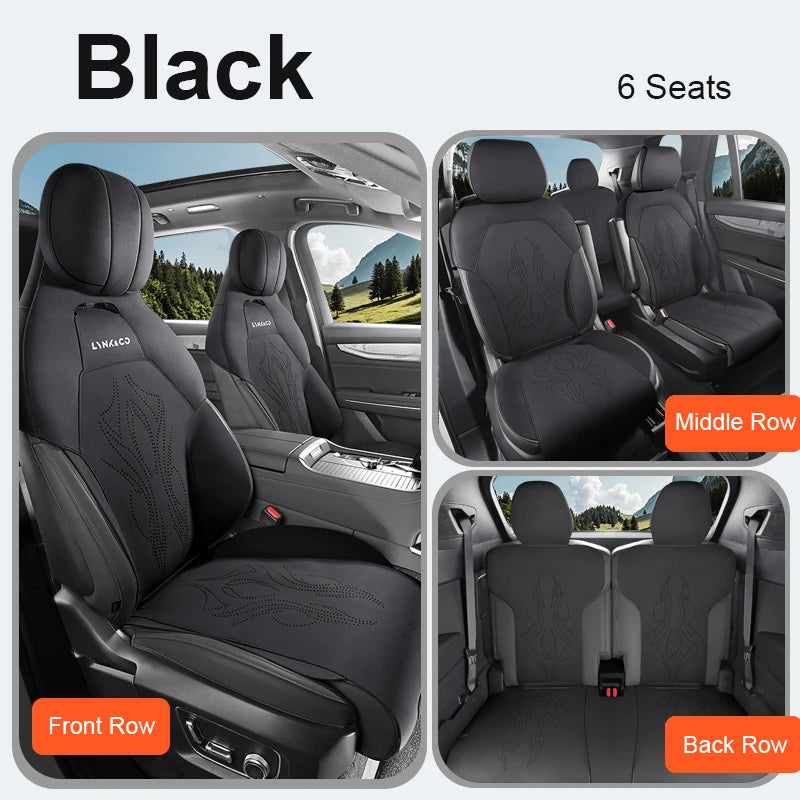 Custom Fit Half-Cover Suede Car Seat Cushion Pads for Lynk & Co 09