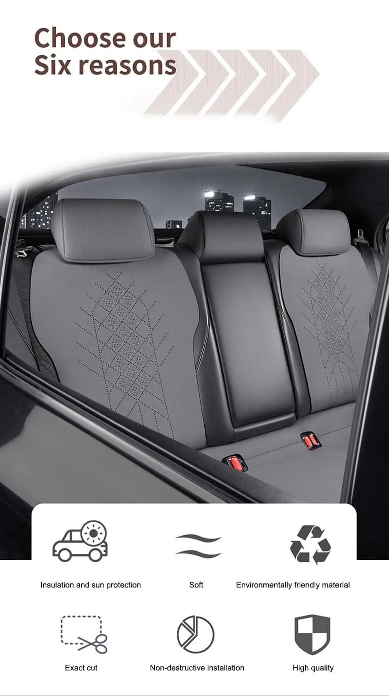 Custom Fit Half-Cover Alcantara Suede Car Seat Cushion Pads for Toyota Highlander