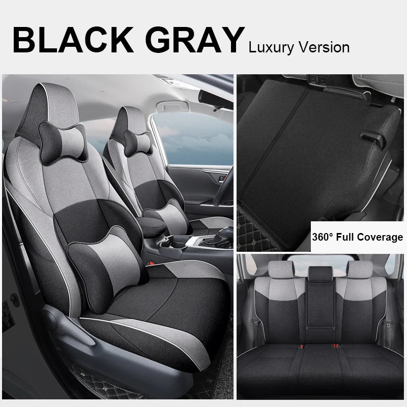 Custom Fit Flax Linen Breathable Car Seat Covers for Toyota bZ4X