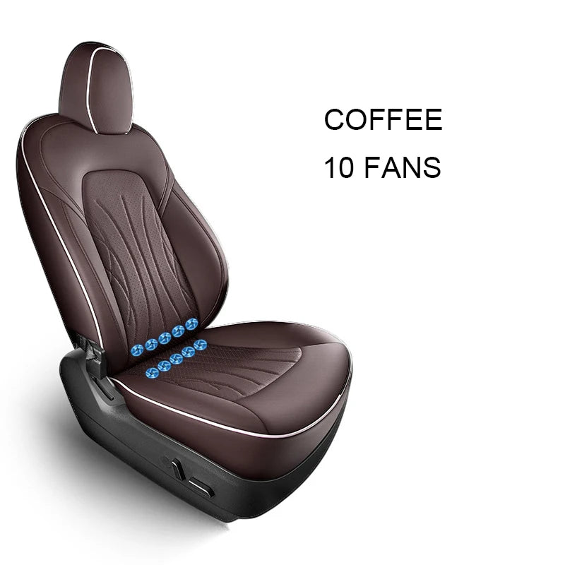 Custom Ventilated Cooling Seat Cushion with 10 Fans for Tesla Model Y - Full Surround