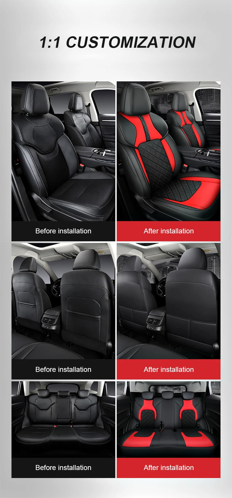 Custom Fit Leather Car Seat Covers for Haval Jolion 5-Seater