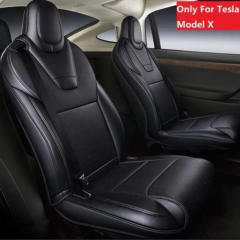 Custom Fit Leather Car Seat Covers for Tesla Model X – 7-Seater