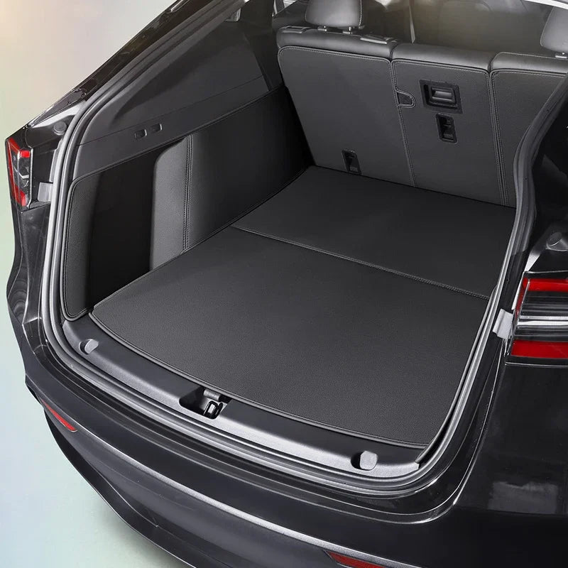 Tesla Model Y Custom Trunk Mat Leather Cargo Liner Carpet