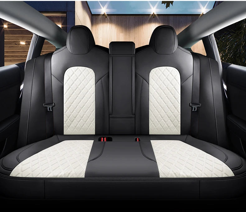 Custom Fit Leather Car Seat Covers for Tesla Model 3