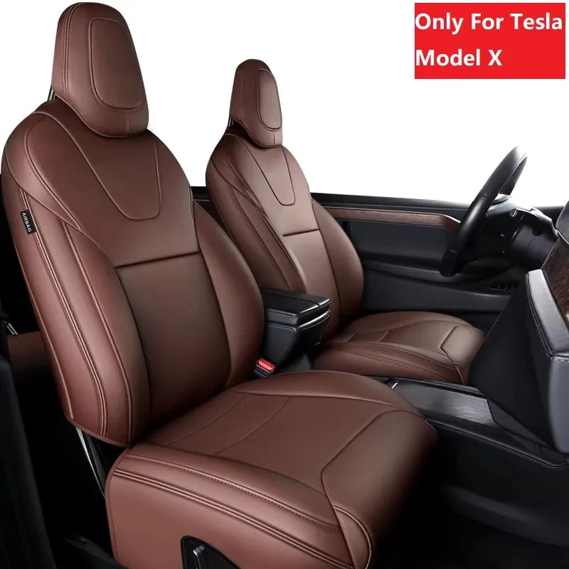 Luxury Leather Seat Covers for Tesla Model X 7-Seater