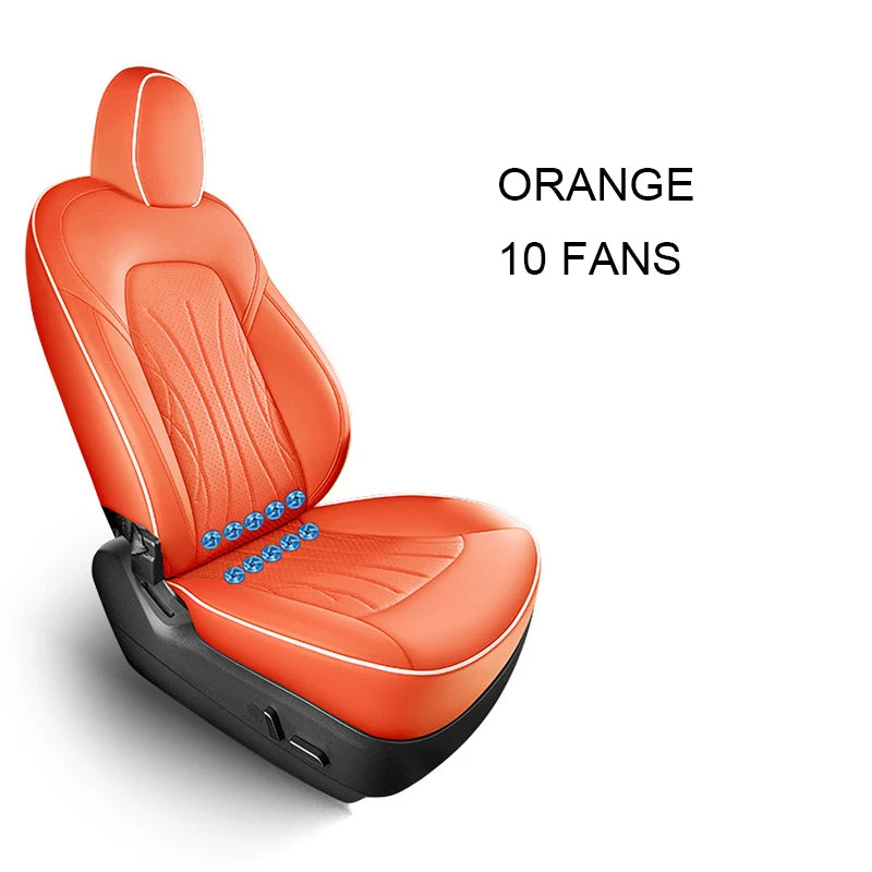 Custom Ventilated Cooling Seat Cushion with 10 Fans for Tesla Model Y - Full Surround