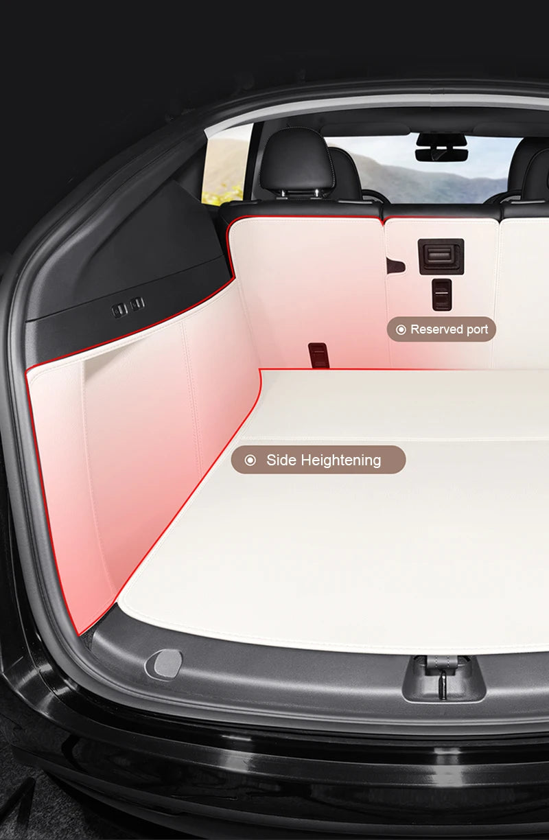 Tesla Model Y Custom Trunk Mat Leather Cargo Liner Carpet