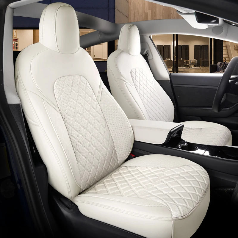 Custom Fit Leather Car Seat Covers for Tesla Model Y
