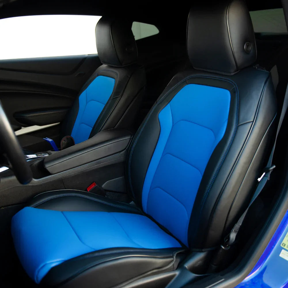 Artificial Nappa Leather Custom Fit Camaro Seat Covers for 2010–2024