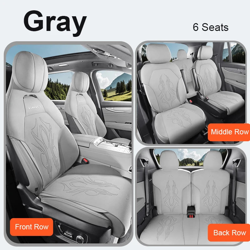 Custom Fit Half-Cover Suede Car Seat Cushion Pads for Lynk & Co 09