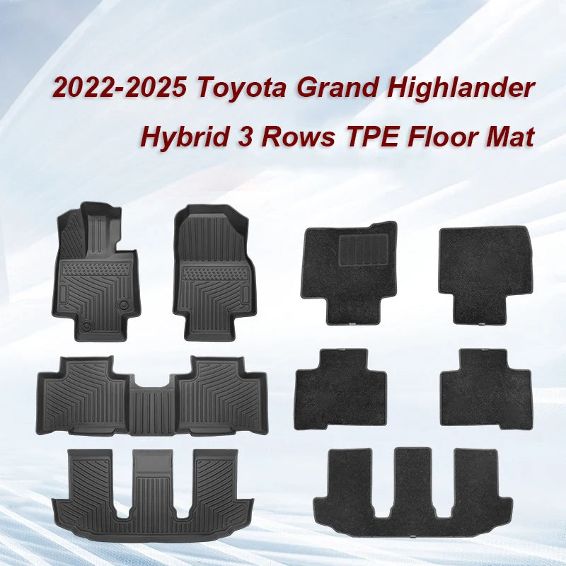 Custom Fit TPE Floor Mats for Toyota Grand Highlander Hybrid 2022–2025