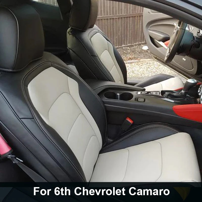 Artificial Nappa Leather Custom Fit Camaro Seat Covers for 2010–2024