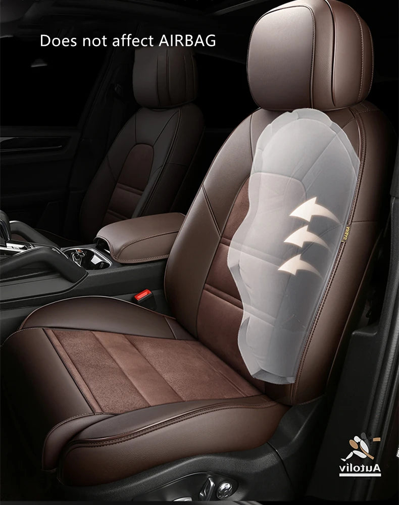 Custom Fit Suede Leather Car Seat Covers for Audi Q7 (7‑Seater)