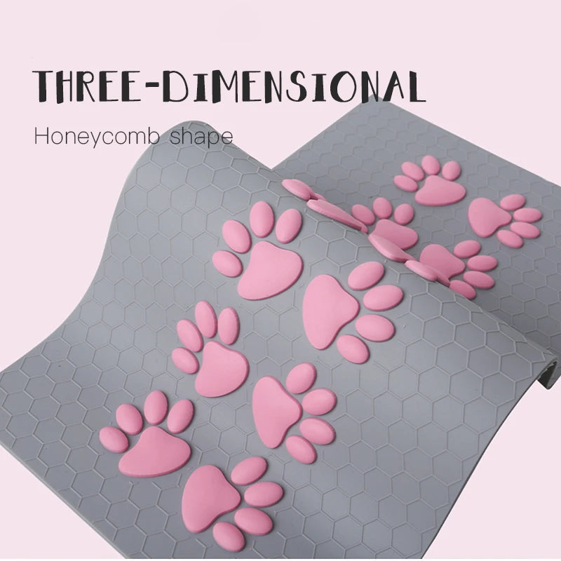 38 cm Anti-Slip Pink Cat Claws Leather Steering Wheel Cover