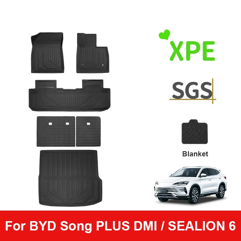 Custom Fit 3D XPE Floor Mats for BYD Song PLUS DM-i / Sealion