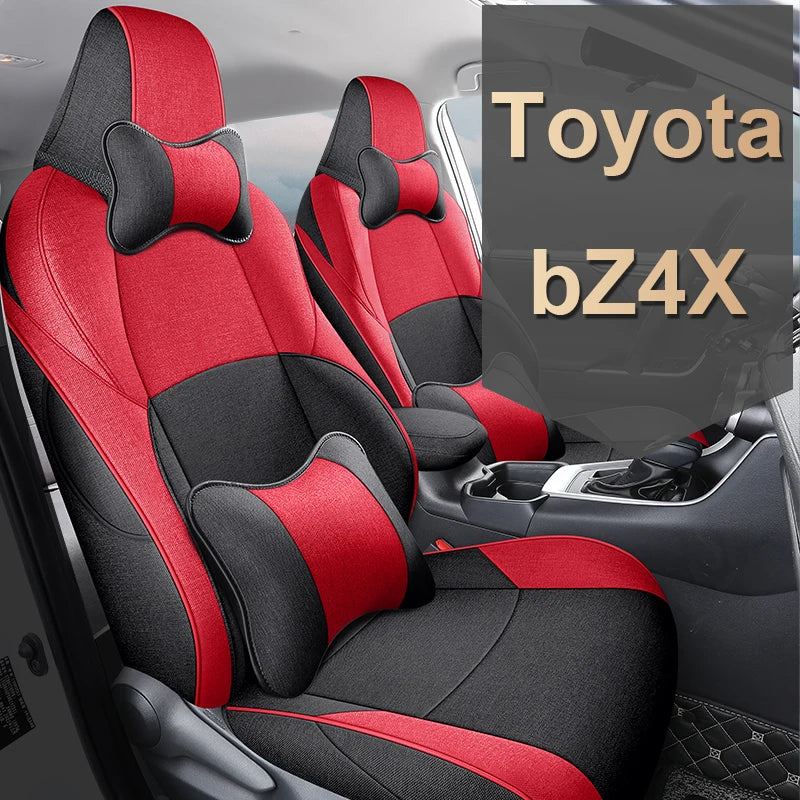 Custom Fit Flax Linen Breathable Car Seat Covers for Toyota bZ4X
