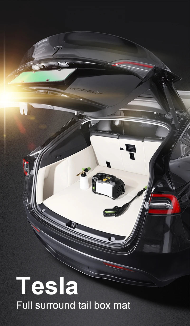 Tesla Model Y Custom Trunk Mat Leather Cargo Liner Carpet