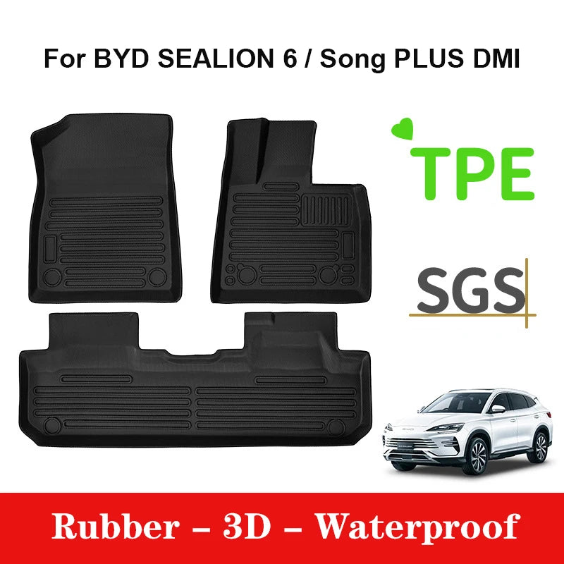 Custom Fit 3D TPE Floor Mats for BYD Song PLUS DM-i / Sealion 6