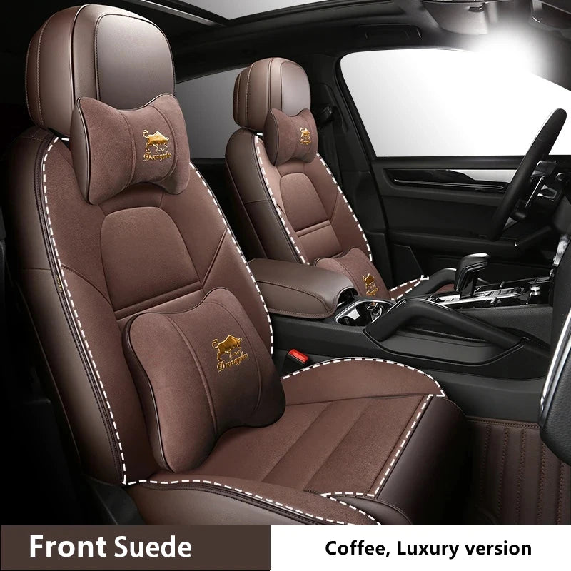 Custom Fit Suede Leather Car Seat Covers for Audi Q7 (7‑Seater)