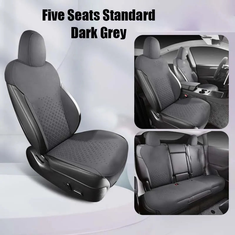 Custom Fit Half-Cover Suede Car Seat Cushion Pads for Tesla Model Y