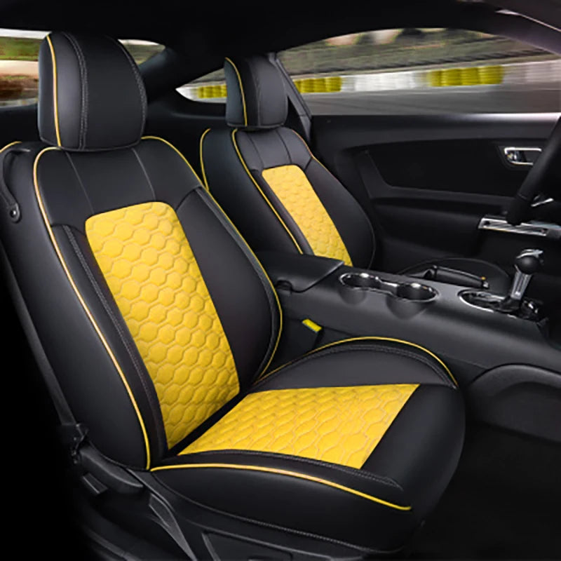 Custom Fit Leather Car Seat Covers for 2015–2024 Ford Mustang GT Coupe