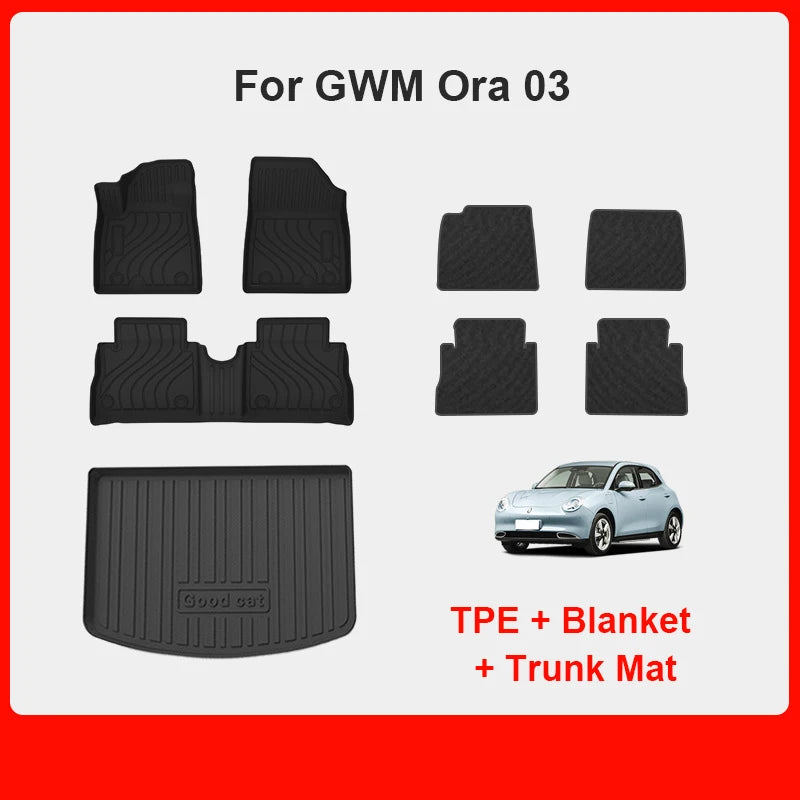 Custom Fit TPE Floor Mats for GWM Ora 03 Funky Cat