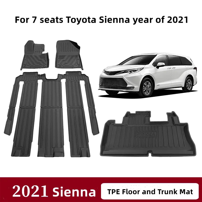 Custom Fit Car Floor Mats for Toyota Sienna 2021-2024