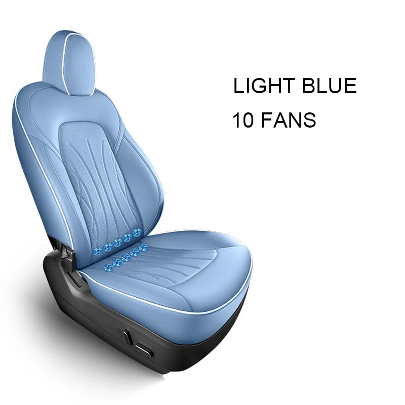 Custom Ventilated Cooling Seat Cushion with 10 Fans for Tesla Model Y - Full Surround