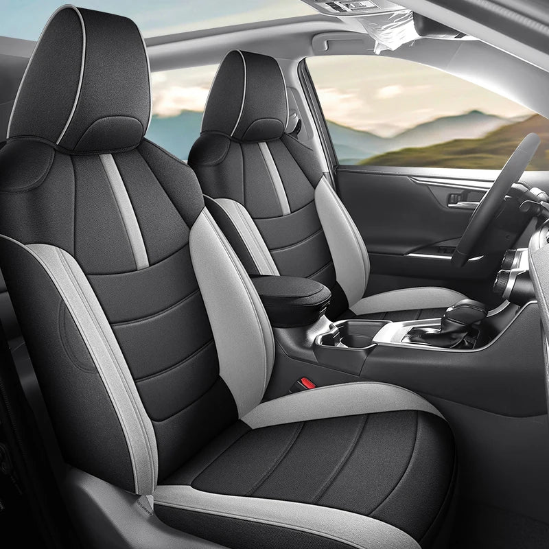 Custom Fit Flax Linen Breathable Car Seat Covers for Toyota RAV4 (2013–2019)