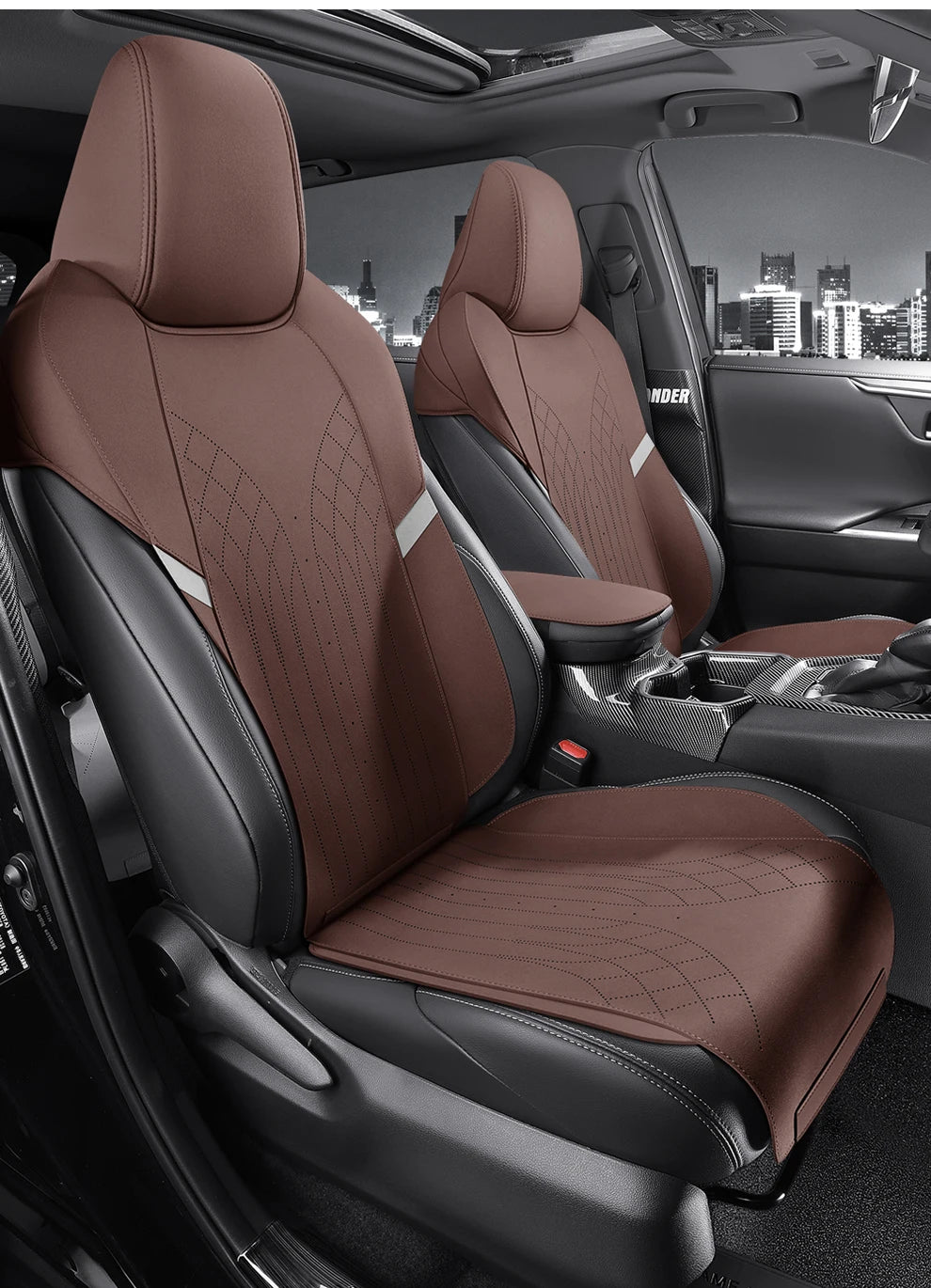 Custom Fit Half-Cover Suede Car Seat Covers for Toyota C-HR (2019–2023)