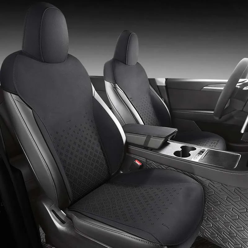 Custom Fit Half-Cover Suede Car Seat Cushion Pads for Tesla Model Y