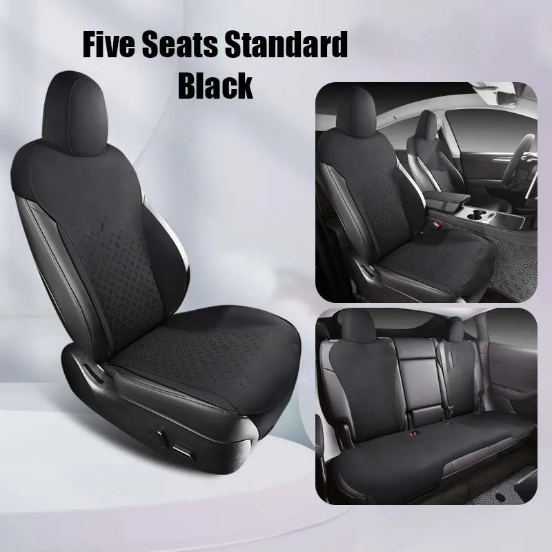 Custom Fit Half-Cover Suede Car Seat Cushion Pads for Tesla Model Y