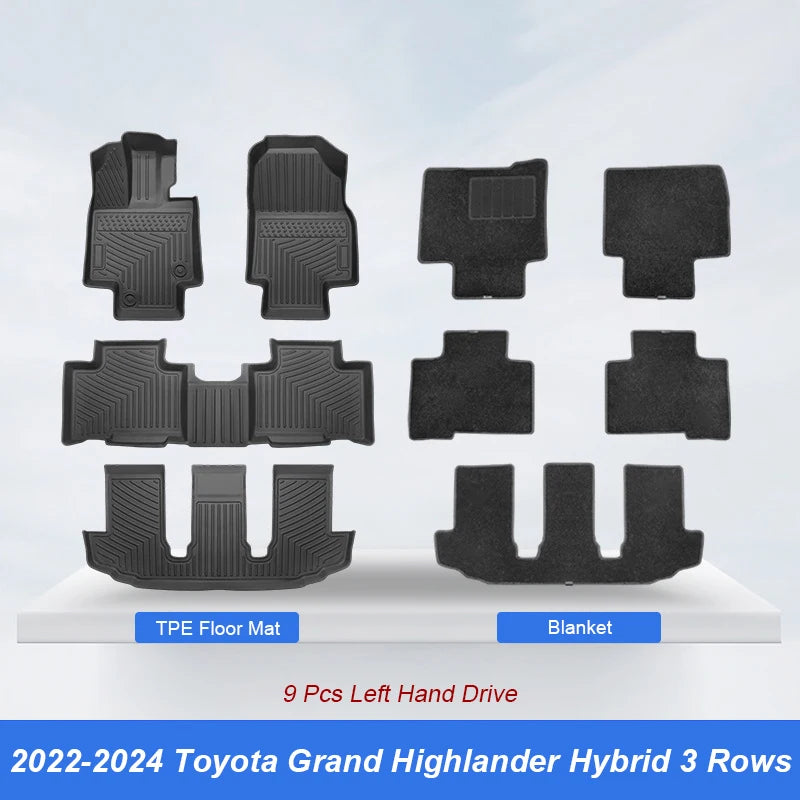 Custom Fit TPE Floor Mats for Toyota Grand Highlander 2022–2025