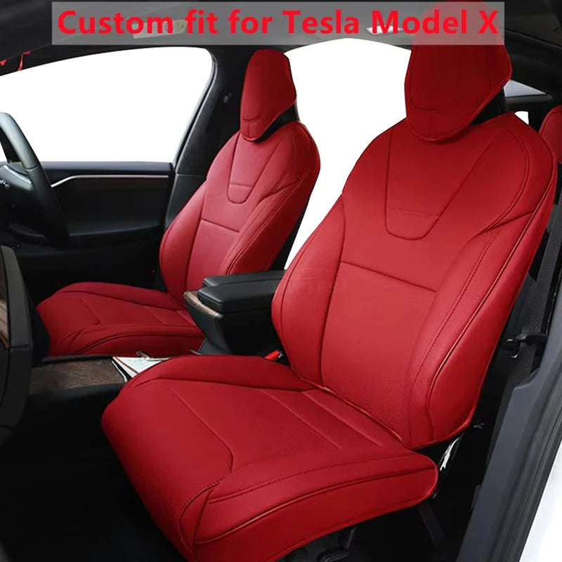 Custom Fit Leather Car Seat Covers for Tesla Model X – 7-Seater