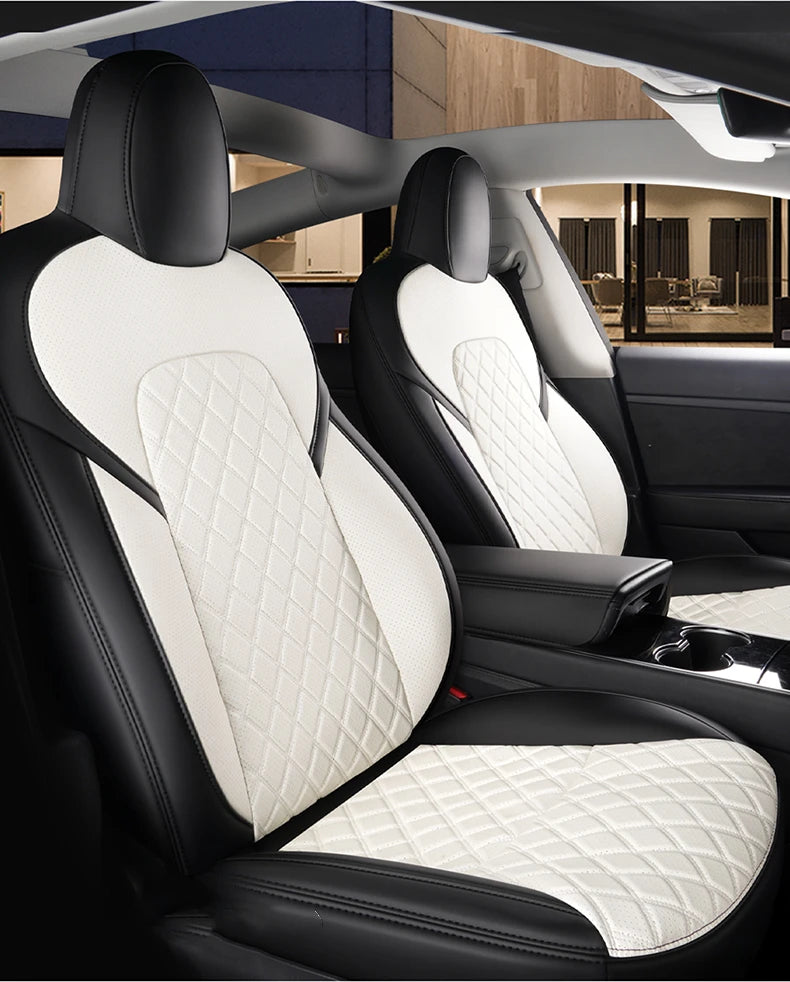 Custom Fit Leather Car Seat Covers for Tesla Model 3