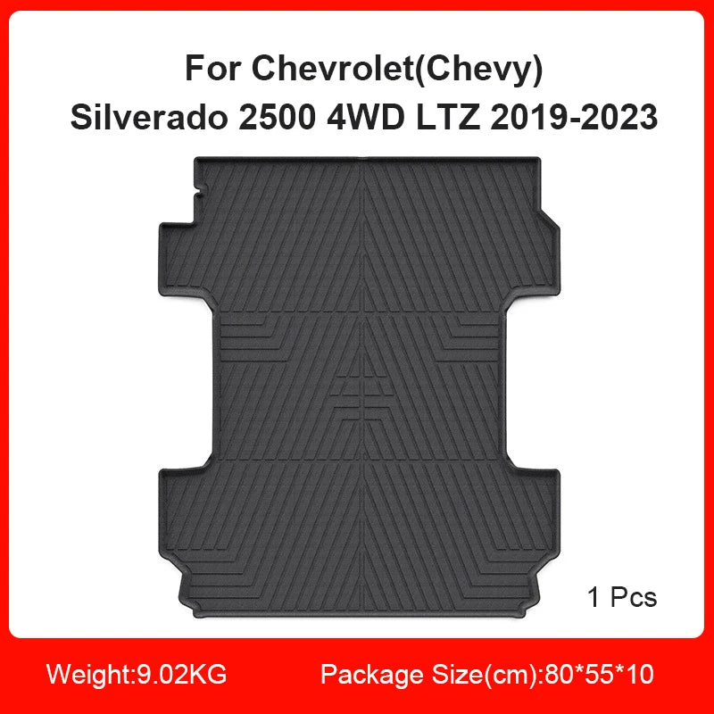 Custom Fit Truck Bed Floor Mat TPE Floor Liner for Chevrolet Silverado 2500 (2019–2023)