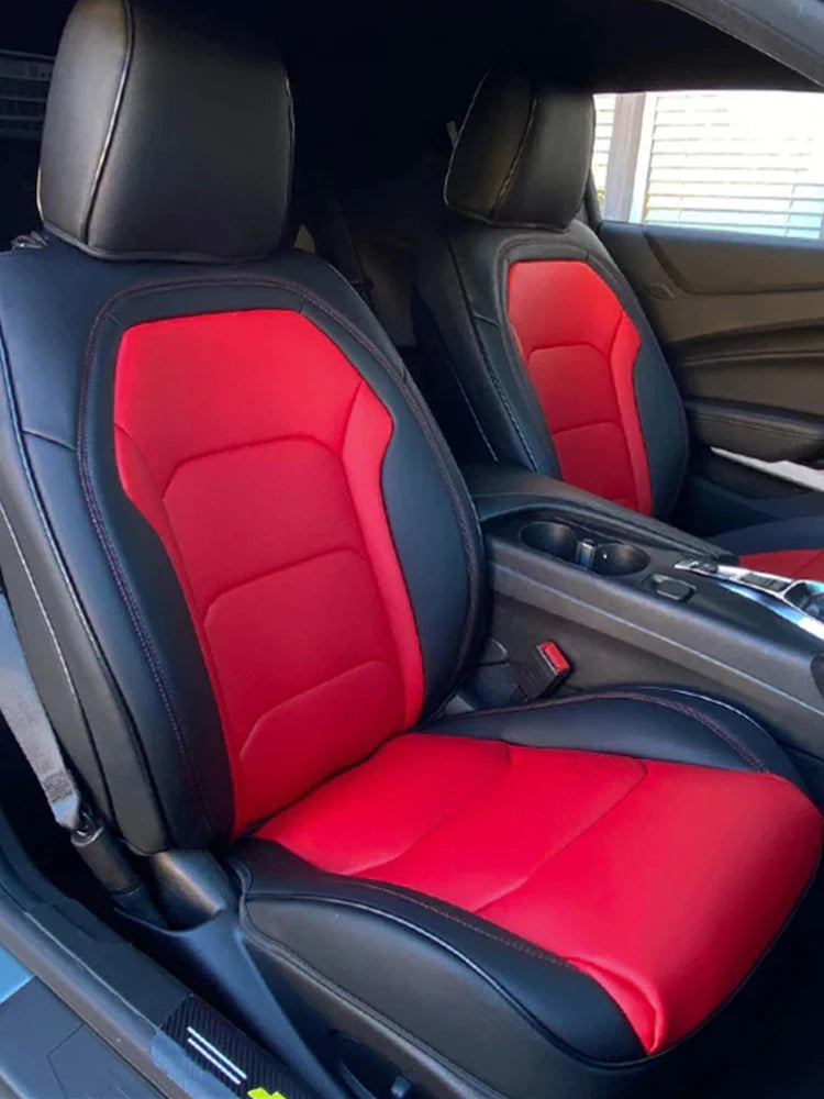 Artificial Nappa Leather Custom Fit Camaro Seat Covers for 2010–2024