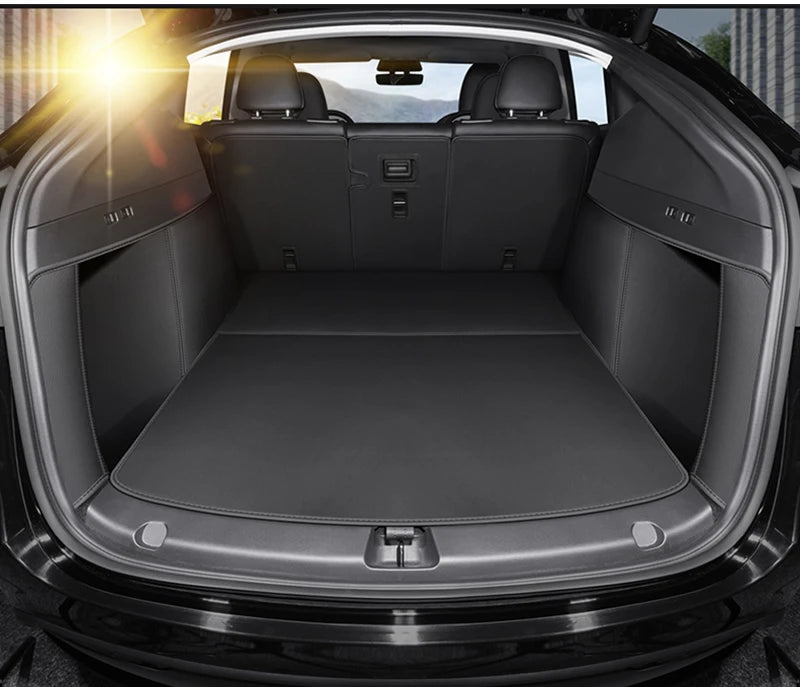 Tesla Model Y Custom Trunk Mat Leather Cargo Liner Carpet