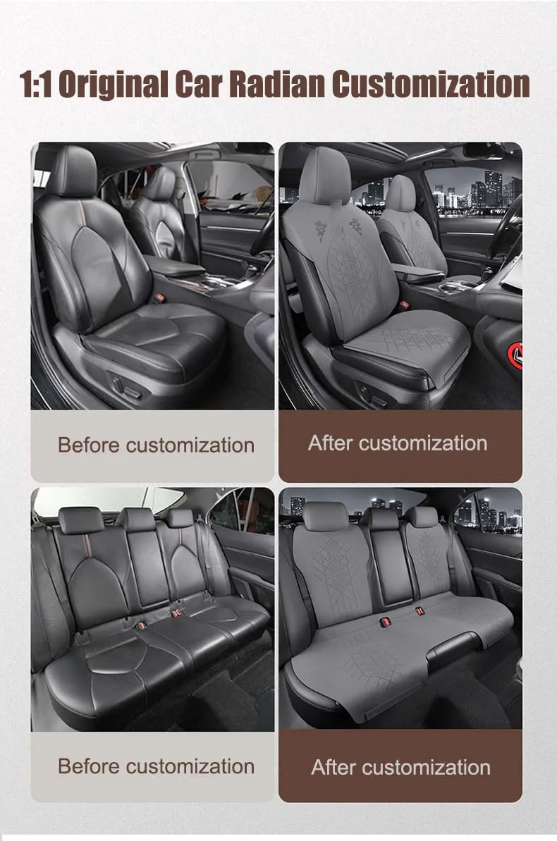 Custom Fit Half-Cover Alcantara Suede Car Seat Cushion Pads for Toyota Highlander