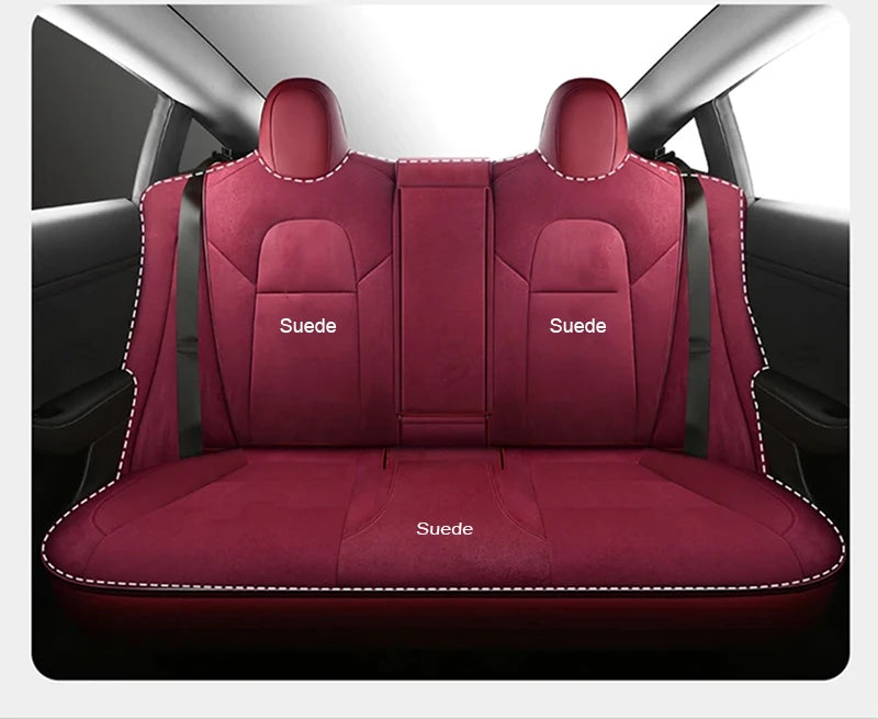 Custom Fit Suede Car Seat Covers for Tesla Model Y