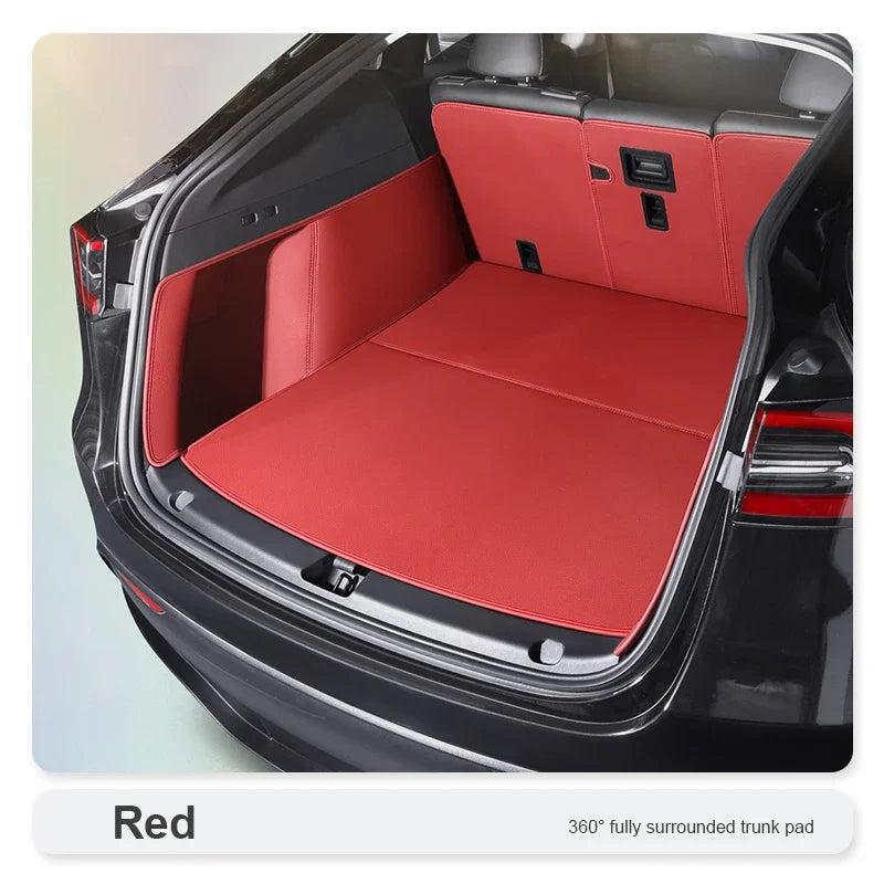Tesla Model Y Custom Trunk Mat Leather Cargo Liner Carpet