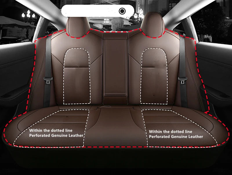 Custom Fit Leather Car Seat Covers for Tesla Model Y
