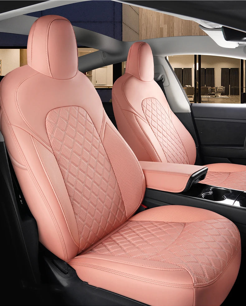 Custom Fit Leather Car Seat Covers for Tesla Model 3