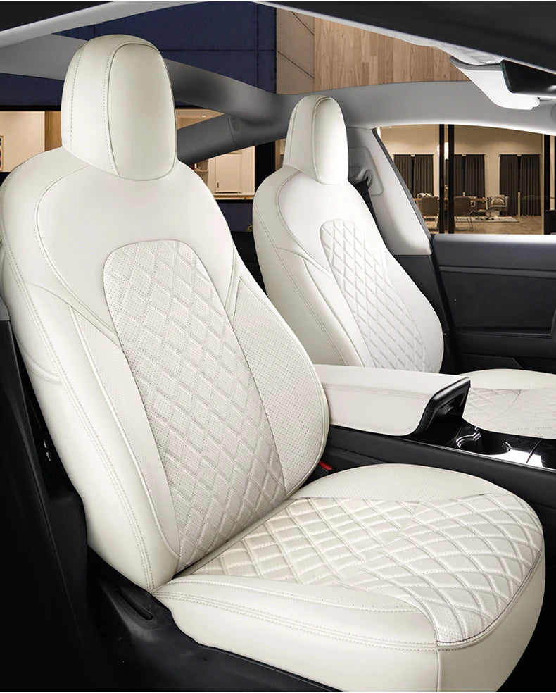 Custom Fit Leather Car Seat Covers for Tesla Model 3