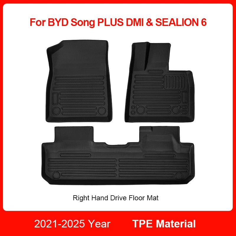 Custom Fit 3D TPE Floor Mats for BYD Song PLUS DM-i / Sealion 6
