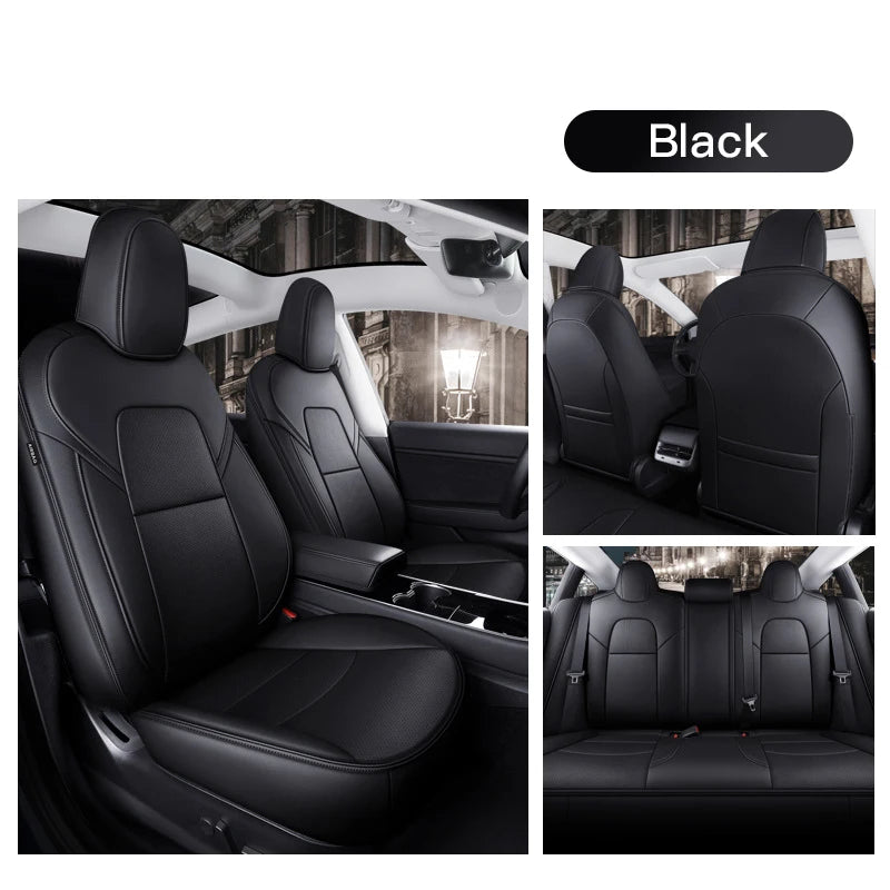 Custom Fit Leather Car Seat Covers for Tesla Model Y